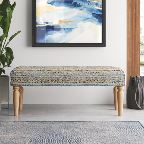 Langley Street Wang Cotton, Jute Upholstered Bench & Reviews Wayfair